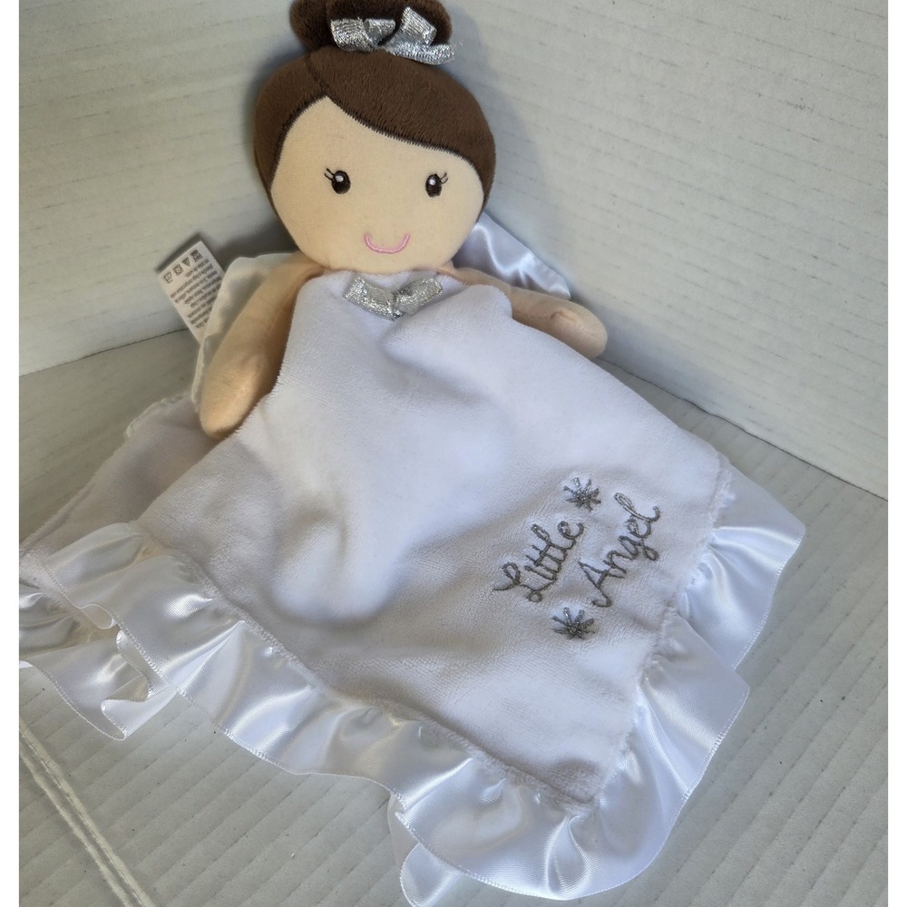 Baby Starters Little Angel Doll Satin Lovey Security Blanket Embroidered Rattle